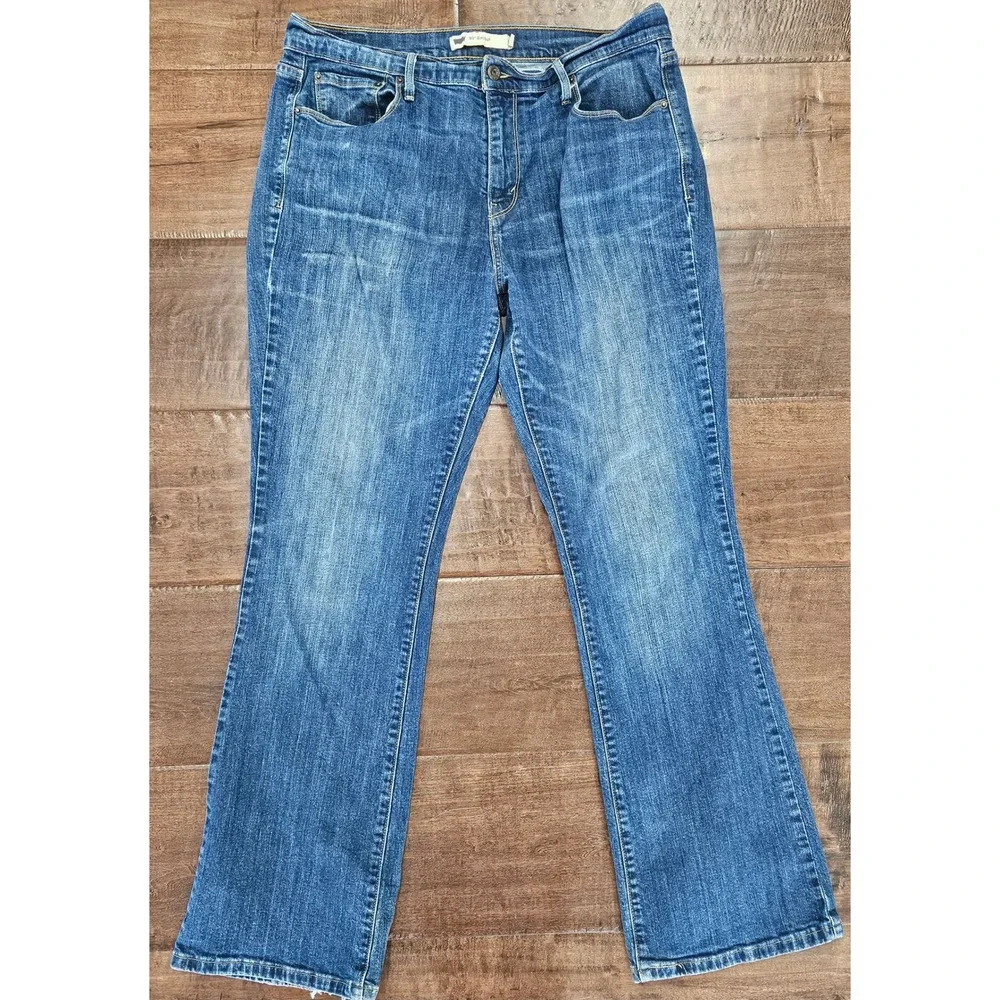Western Levis 515 Bootcut Jeans Womens 14 Mid Rise Denim medium wash Pants - Picture 4 of 7